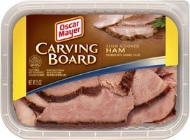 Package of Oscar Mayer Carving Board Ham. 