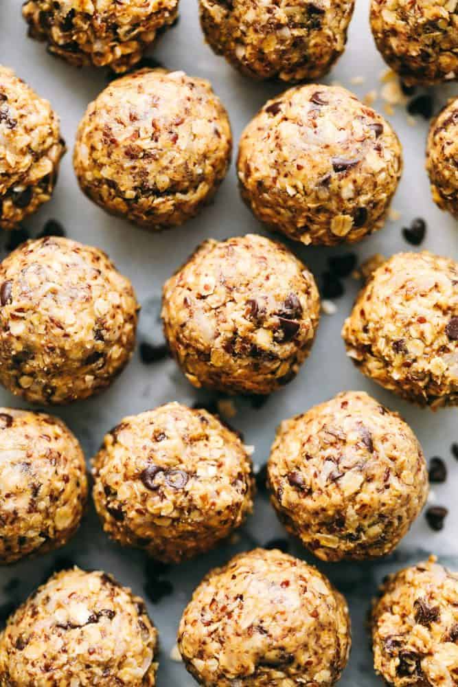 Close up on No Bake Energy Bites .