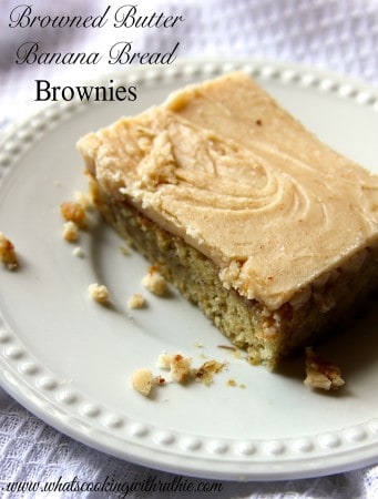 Browned Butter Banana Bread Brownies by whatscookingwithruthie.com