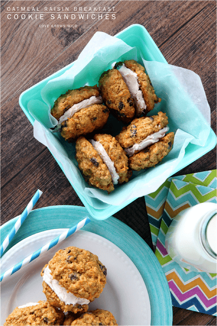 Oatmeal Raisin Breakfast Cookie Sandwiches by Love Grows Wild for The Recipe Critic