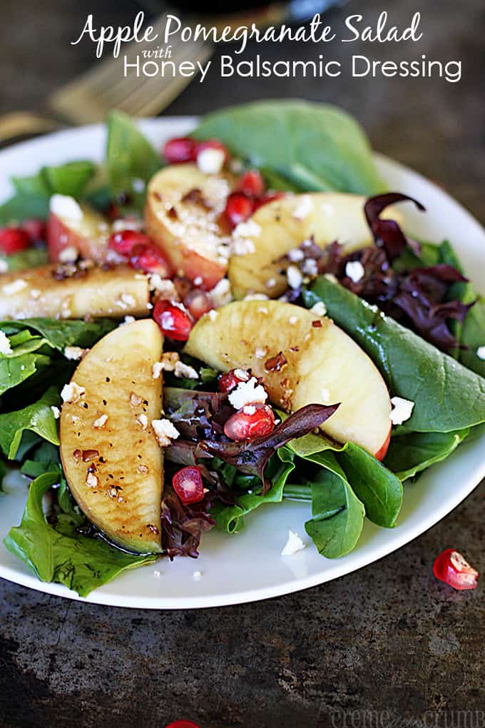 Apple Pomegranate Salad with Honey Balsamic Dressing