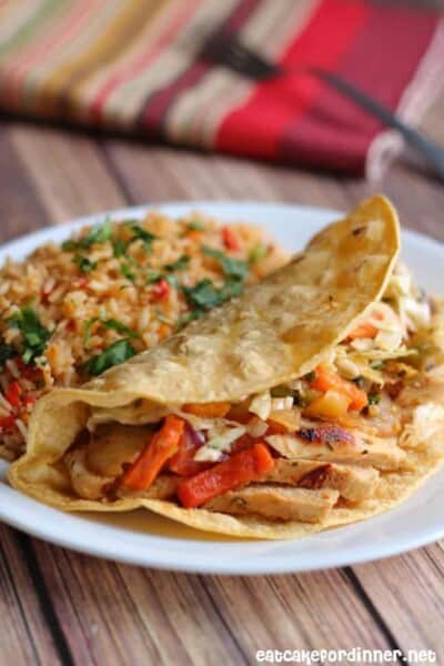 Cilantro Lime Fajitas with Mexican Slaw