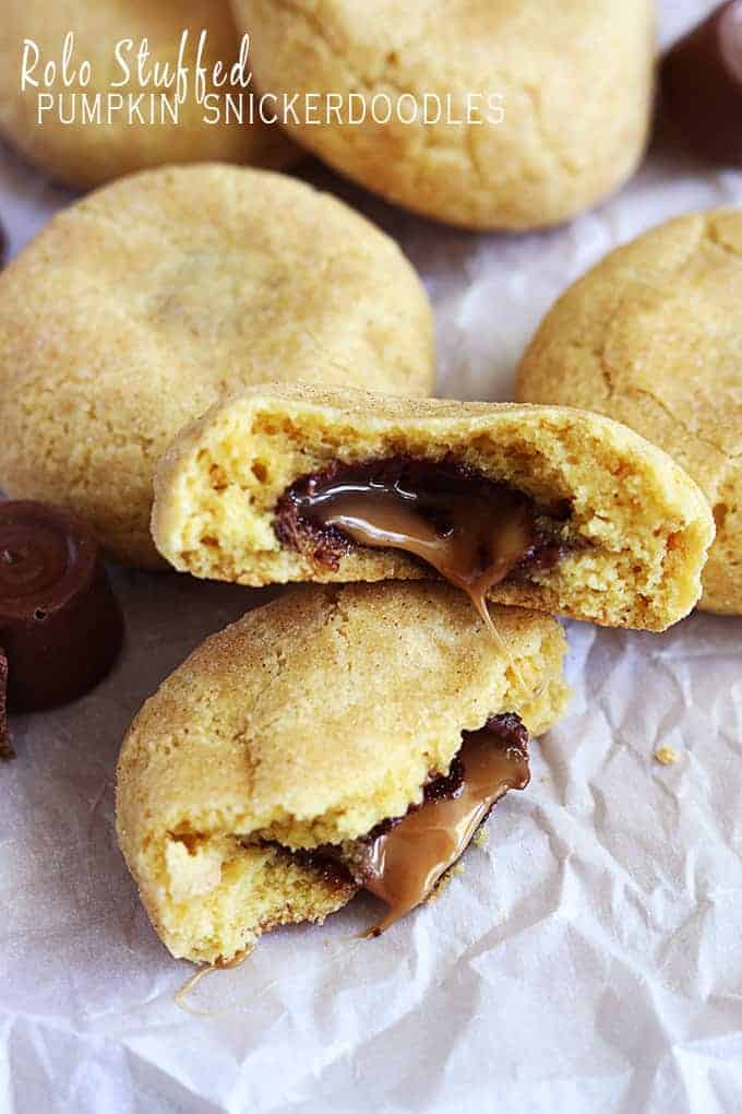 Rolo Stuffed Pumpkin Snickerdoodles