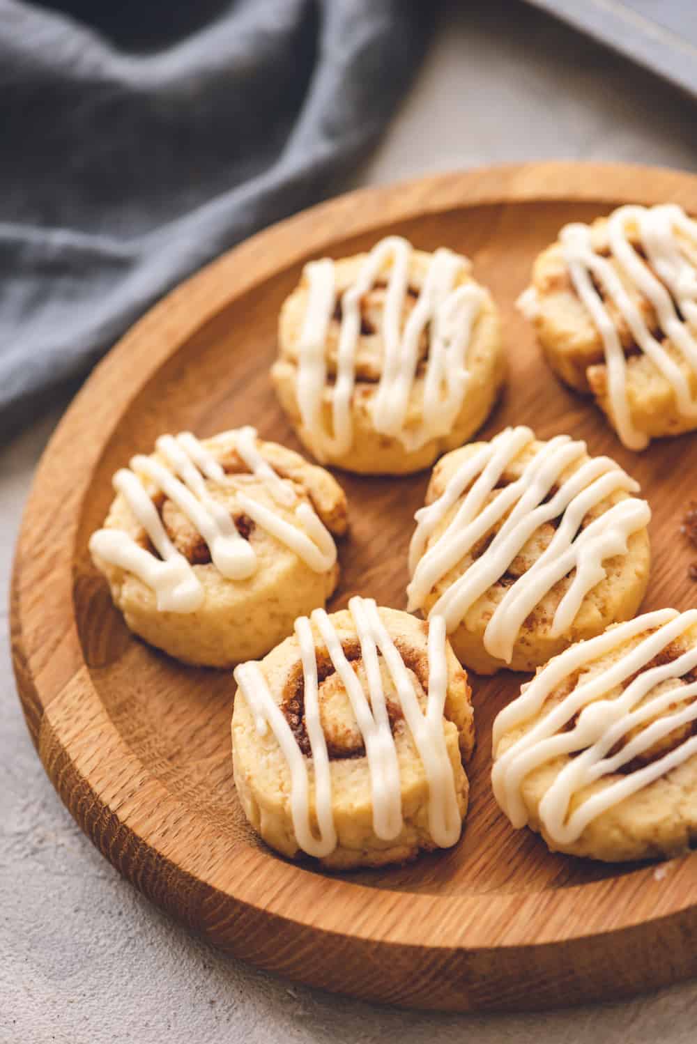 cinnamon roll cookies on a plate