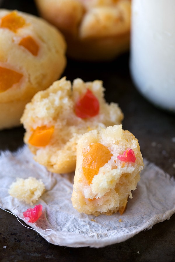 Fruity Greek Yogurt Muffin cut in half