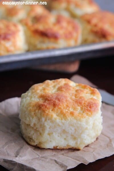 baking powder biscuit close up.