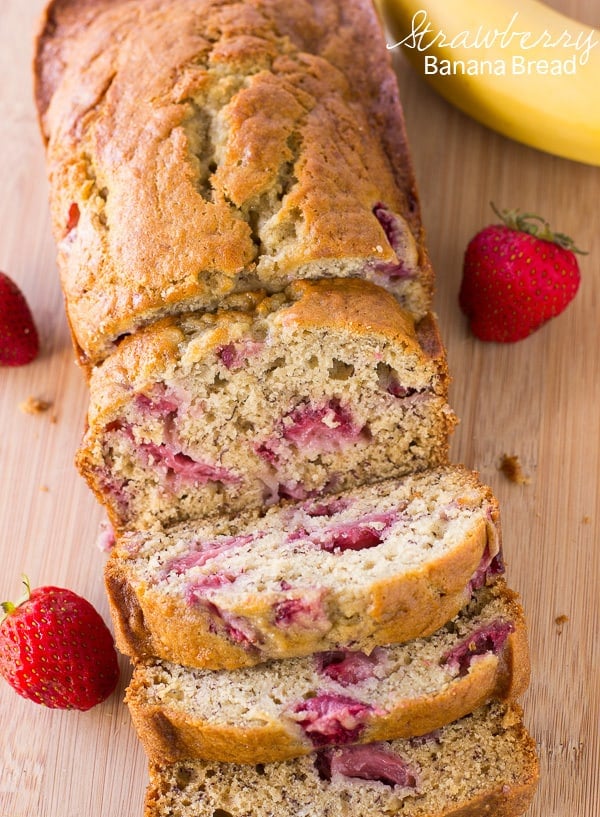 Strawberry Banana Bread sliced