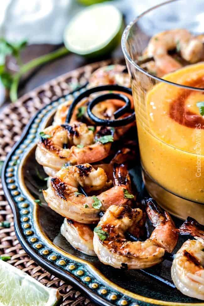 Coconut Honey Lime Shrimp with Mango Dip.