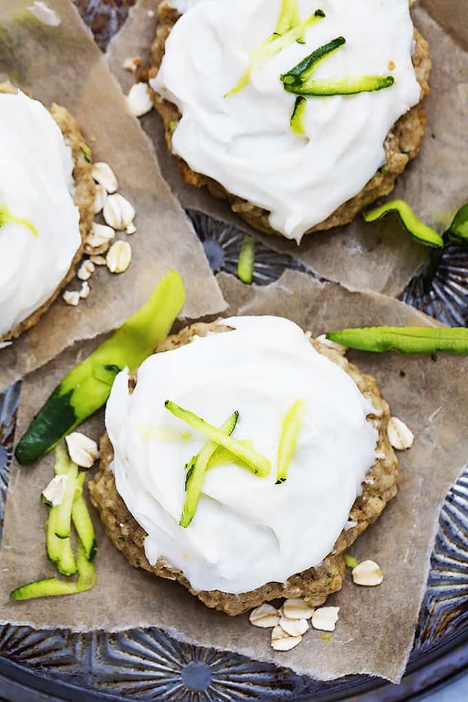 Zucchini cookie areal view.