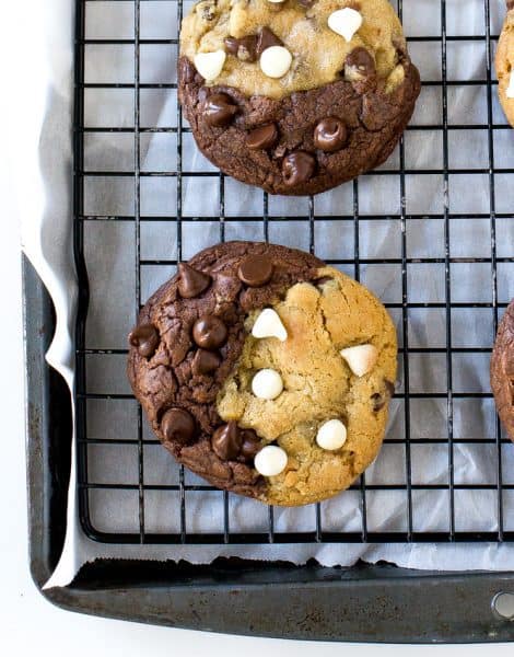 Brekkes on a cooling rack, overtop of parchment paper on a baking sheet