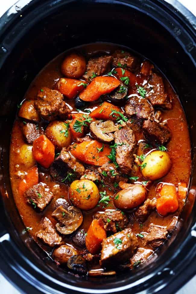 Slow Cooker Beef Bourguignon