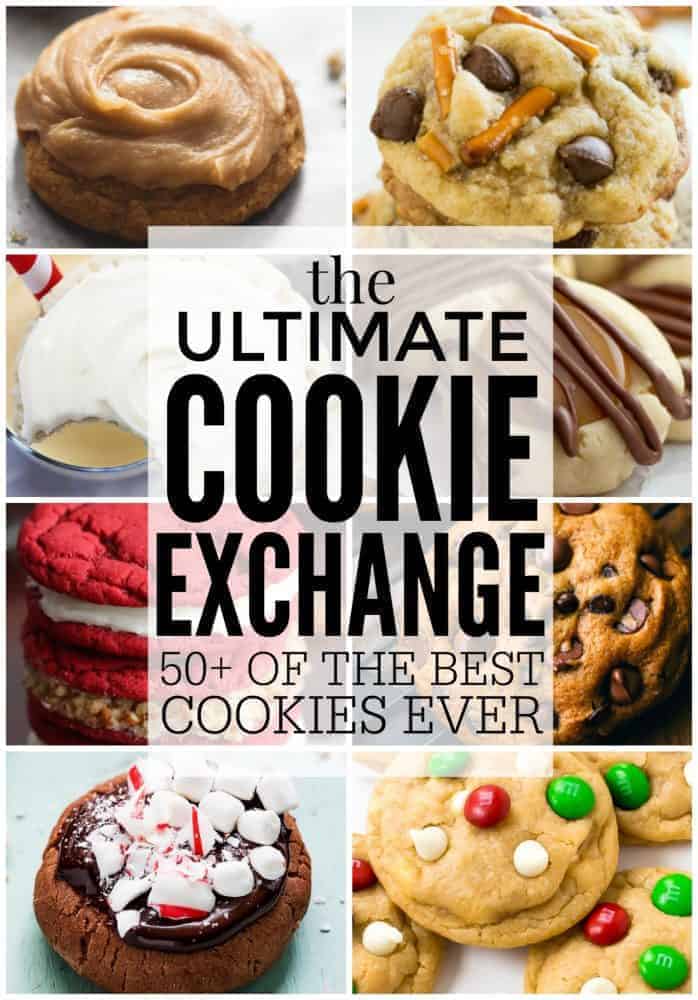 A collage of the ultimate cookie exchange cookies.