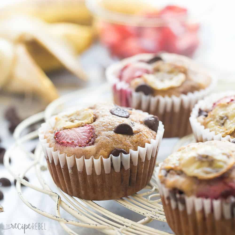 strawberry-chocolate-chip-banana-muffins-www-thereciperebel-com-1-of-3