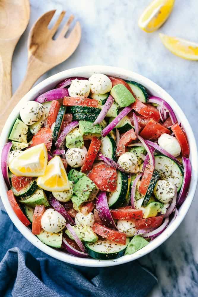 Italian Avocado Cucumber Tomato Salad 4