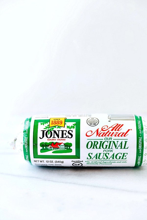 Jones all natural sausage in a tube.