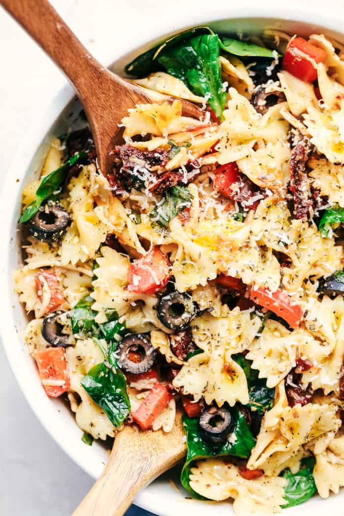 Tuscan Pasta Salad in a bowl.