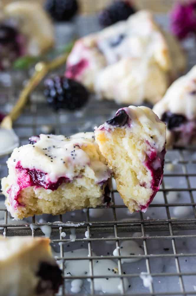 Summer Berry Scones on a cooling rack.