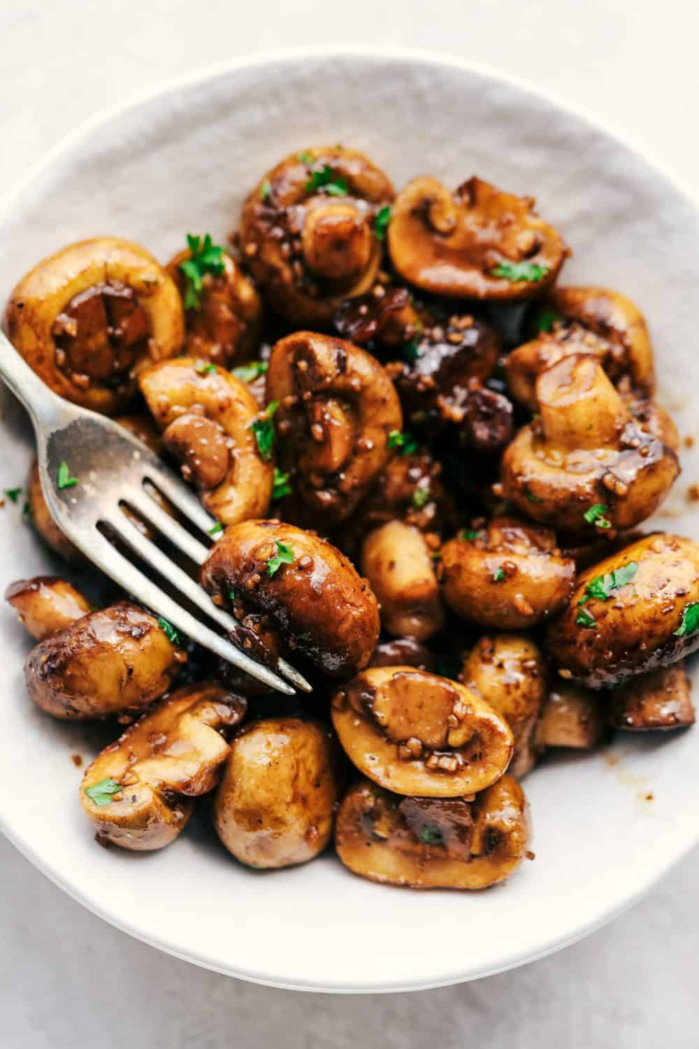 Honey Balsamic Garlic Mushrooms 