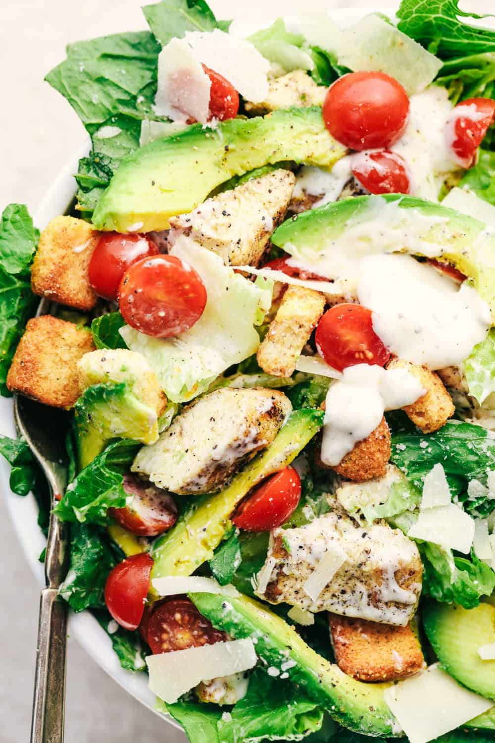 Grilled Chicken Caesar Avocado Salad 4