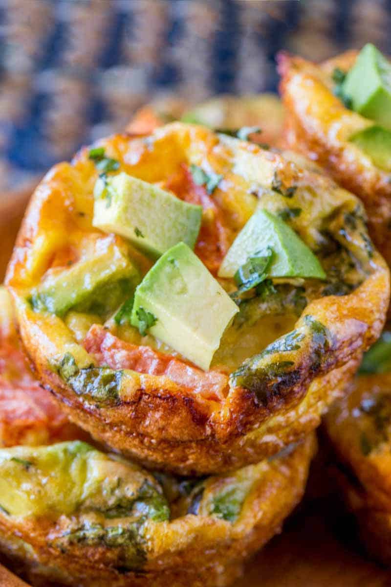 Southwestern Avocado Egg Muffins have all the delicious flavors of a southwestern omelet made in a muffin tin.