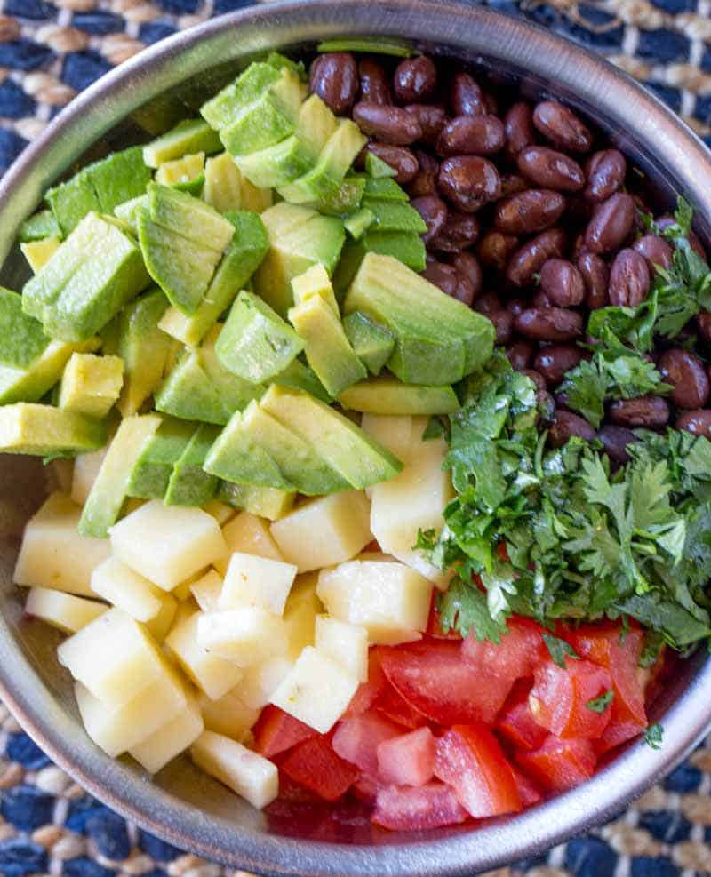 Southwestern Avocado Egg Muffin ingredients.