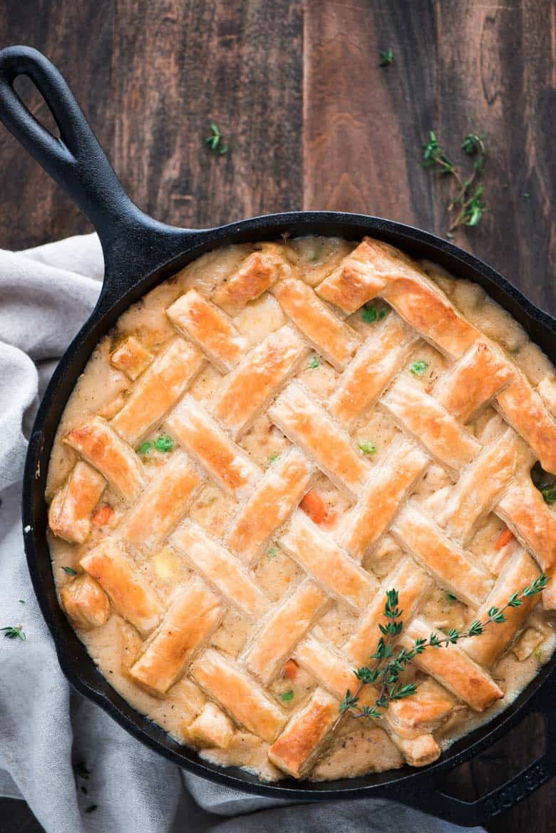 Completed One Skillet Chicken Pot Pie