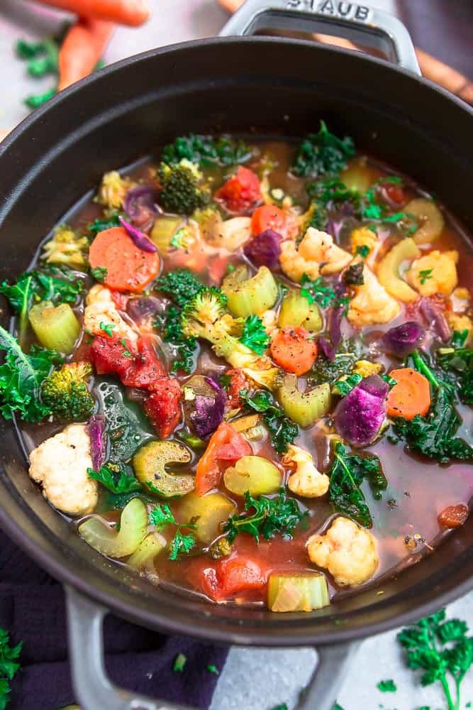 vegetable detox soup in a pot