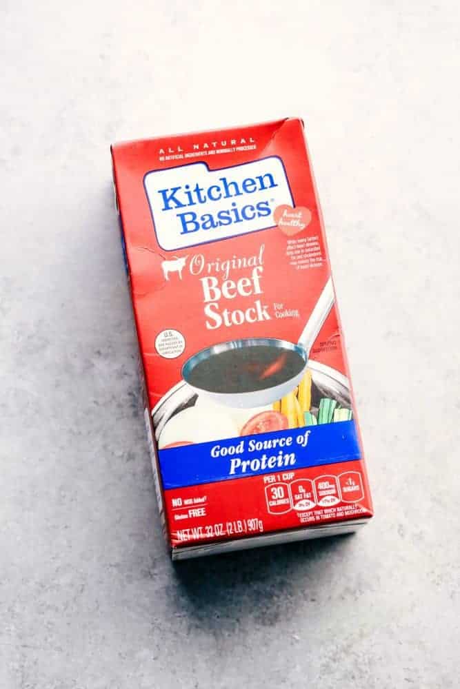 Kitchen Basics Brand beef stock box.