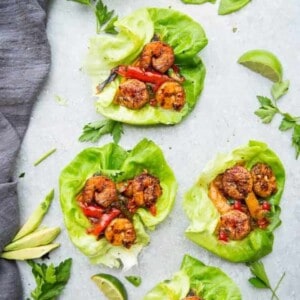 cilantro lime shrimp lettuce wraps