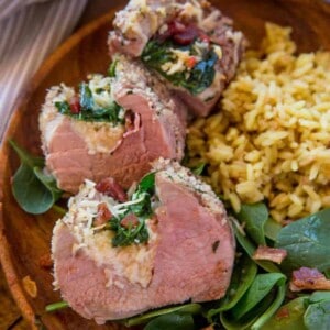 Spinach and Bacon Stuffed Tenderloin