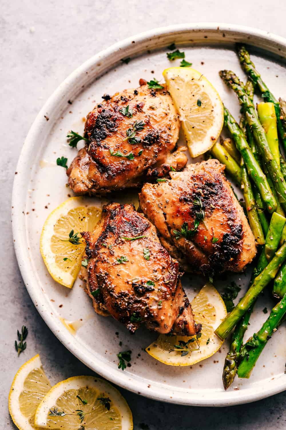 lemon garlic butter herb chicken with asparagus