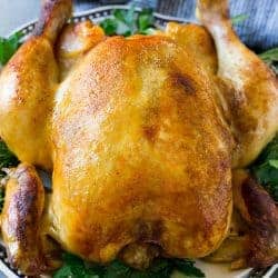 Cooking a whole chicken has never been easier than this Instant Pot roasted chicken! The chicken cooks in just 30 minutes and produces a moist and juicy bird that's the perfect simple dinner option!