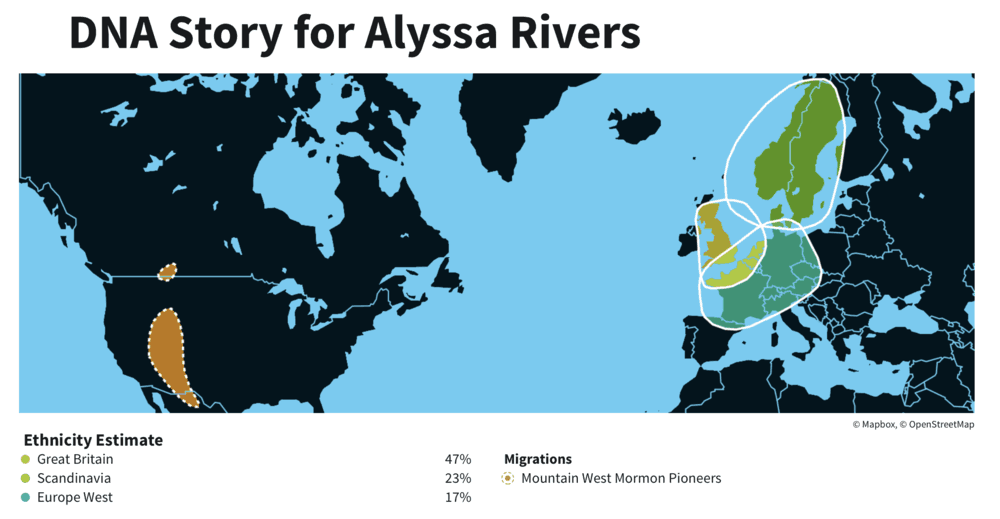 My ethnicity plotted in a world map