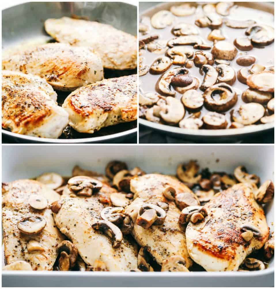 Steps to make Easy Baked Cheesy Mushroom Chicken.