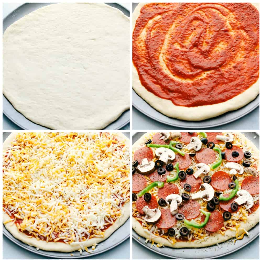 How to put together pizza.