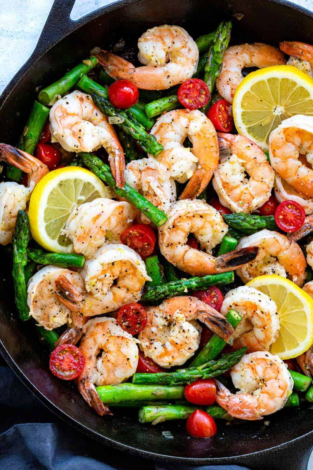 Shrimp and Asparagus Skillet