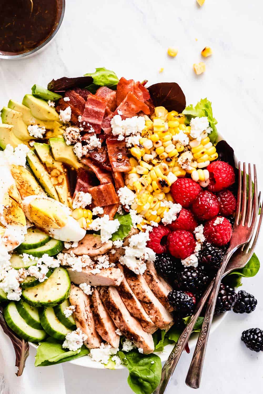 Summer Cobb Salad on a plate.