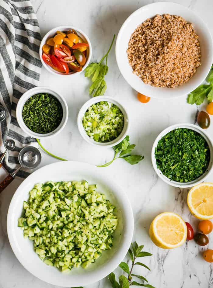 Ingredients in bowls 