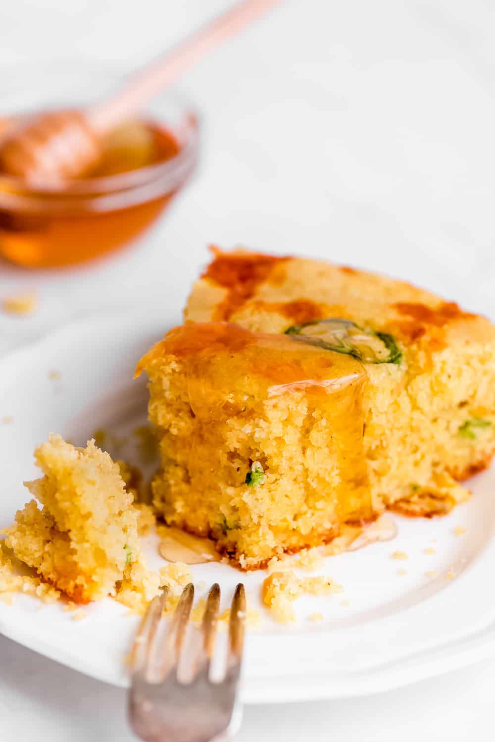 Jalapeno cornbread sliced.