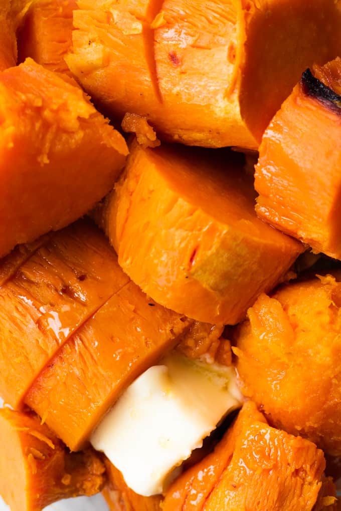 sweet potatoes cooked with butter 