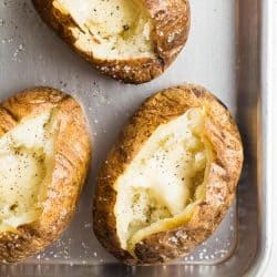 baked potatoes overhead