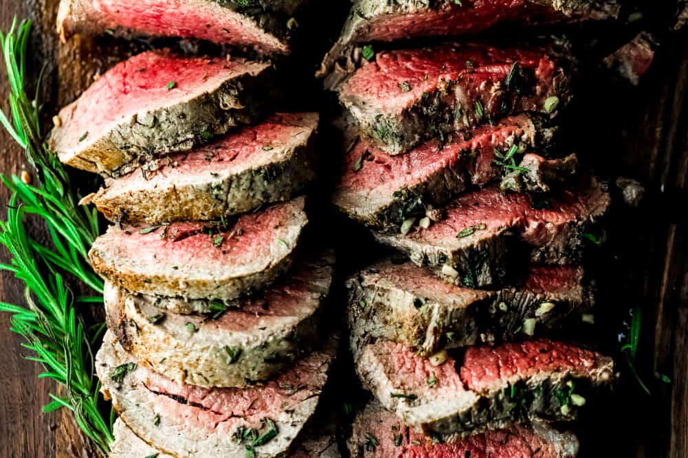 roasted garlic herb butter beef tenderloin