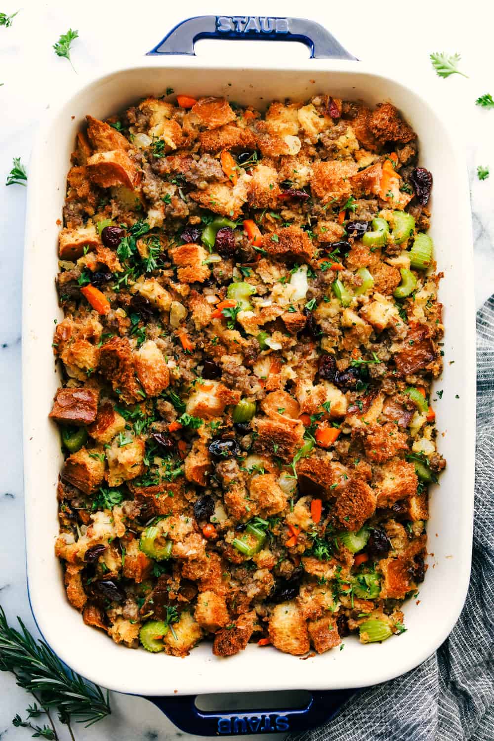 baked sausage herb stuffing