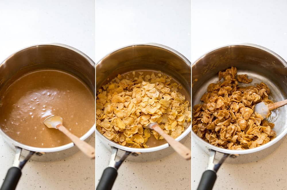 Mixing the ingredients in a saucepan