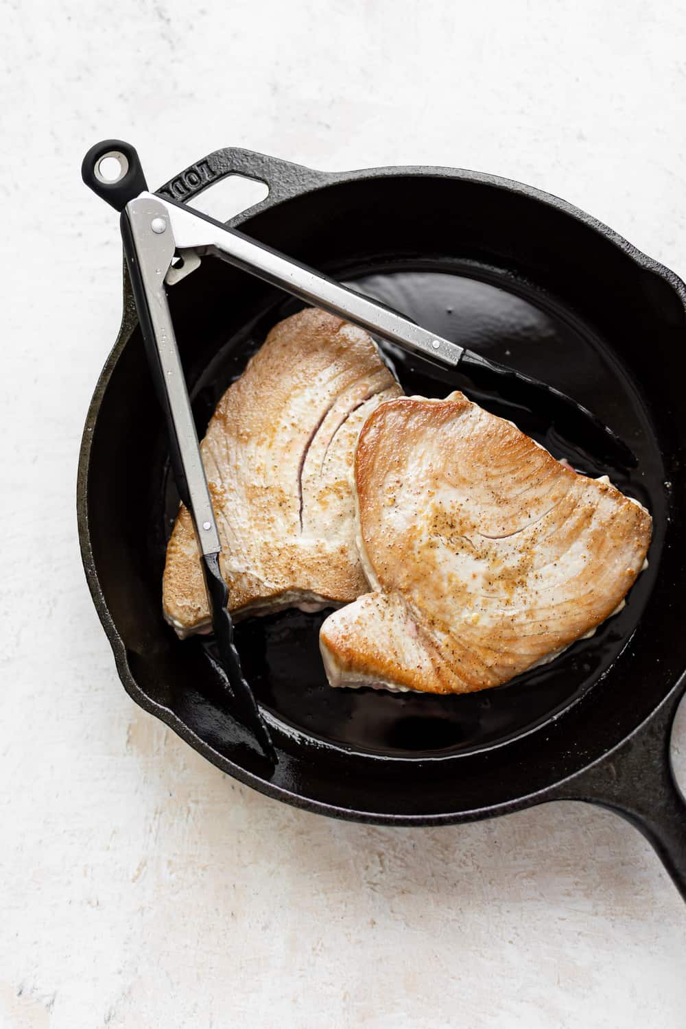 ahi tuna in a skillet