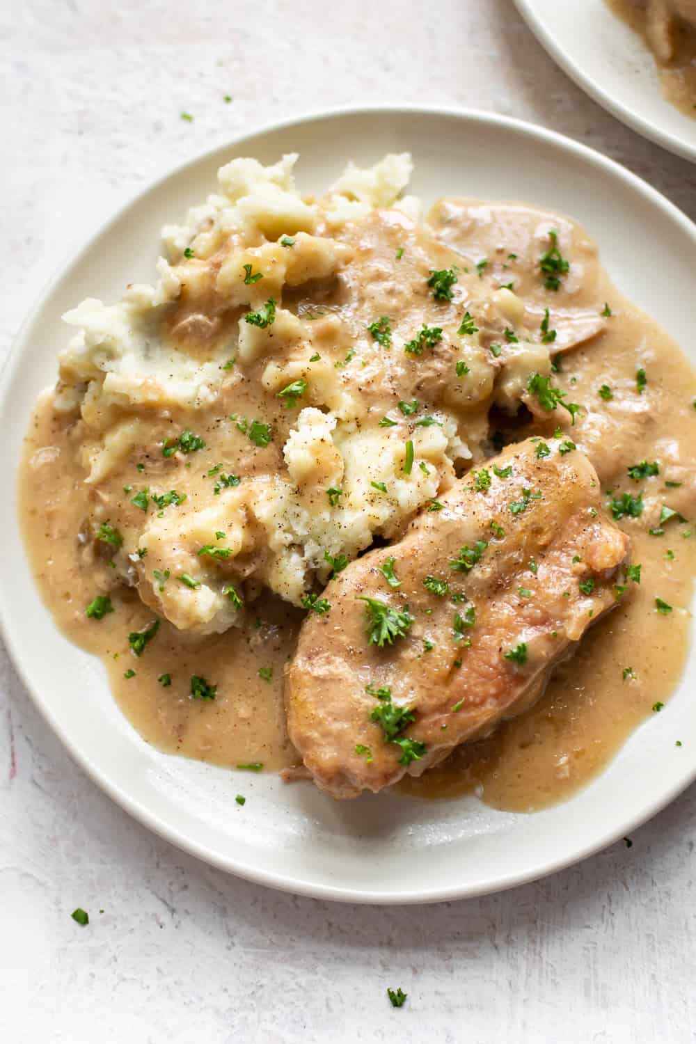 Crockpot pork chops with gravy