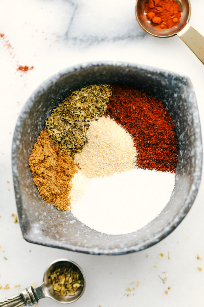 Seasonings in one bowl.