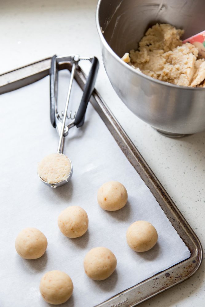 Forming the cake balls for cake pops