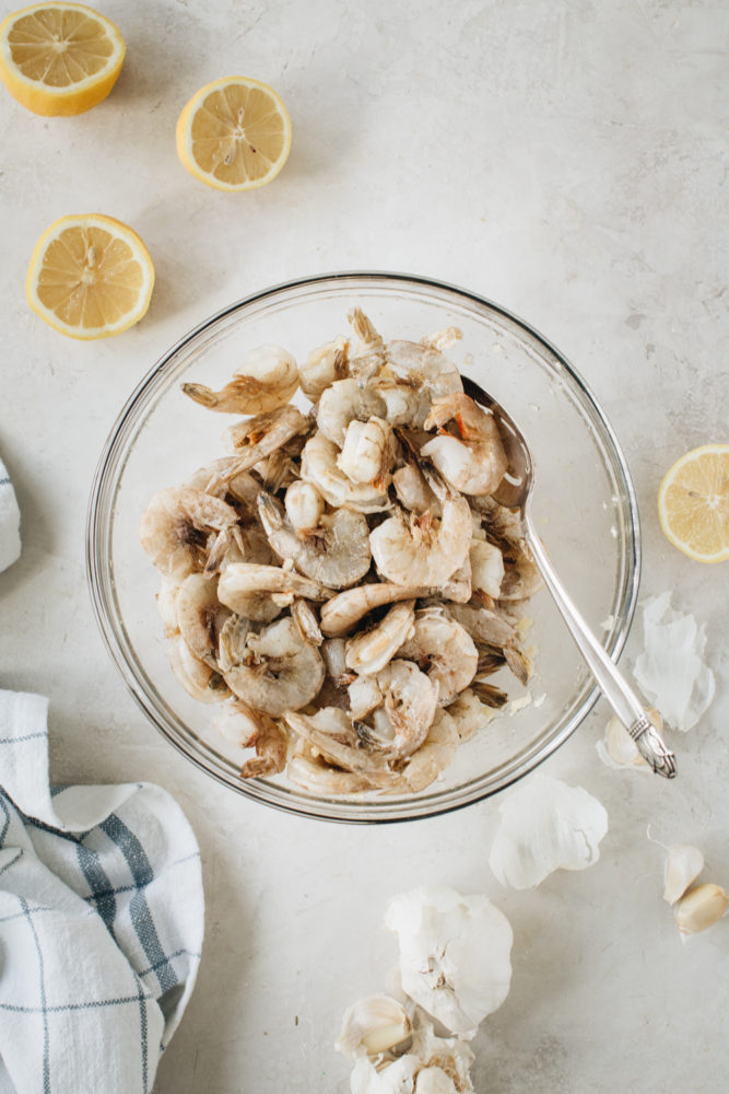 shrimp in garlic and oil sauce