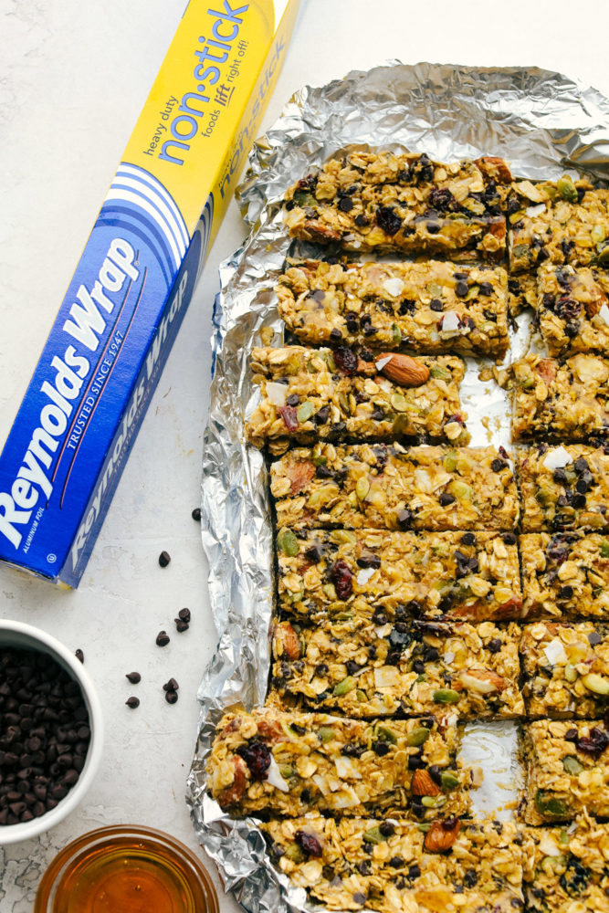 Granola bars ono nonstick aluminum foil. 